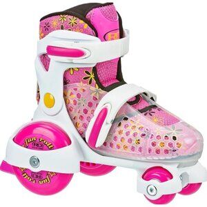 RD Roller Derby Girls Fun Roll Pink/White Adjustable Roller Skate Fits Size 7-11